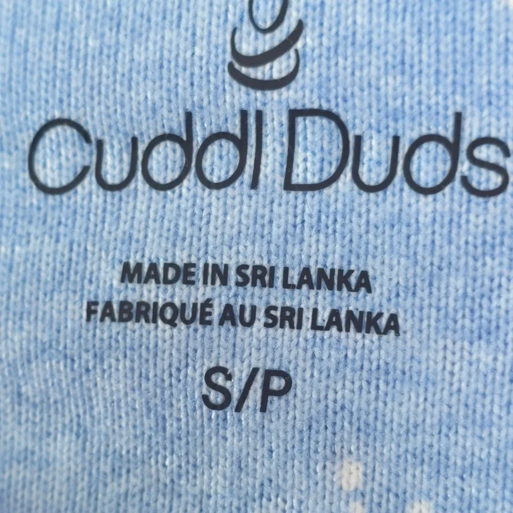 Cuddl‎ Duds Womens 2 Pc Pajama Set Blue Penguin Jogger Small Cozy Sleepwear NWT